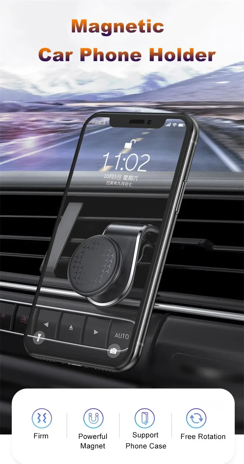 Magnetic Car Phone Holder Universal Air Vent Car Phone Mount Mobile GPS Support  Mobile Phone Holder, Car Supplies, Small Tools