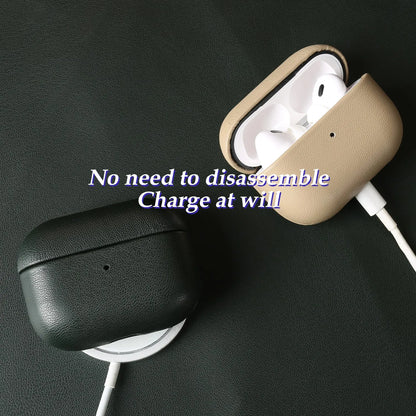 Biobased Eco-Friendly Leather Case For Airpods Pro 3 Airpods4 5 Wireless Earphone Box Headphone Bluetooth Hard Protective Cover