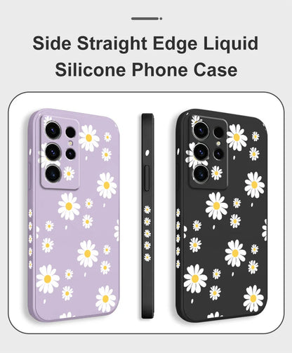 Daisy Petals Phone Case For Samsung Galaxy S25 S24 S23 S22 S21 S20 S10 S10E Ultra Plus FE Note 20 Ultra Plus Cover