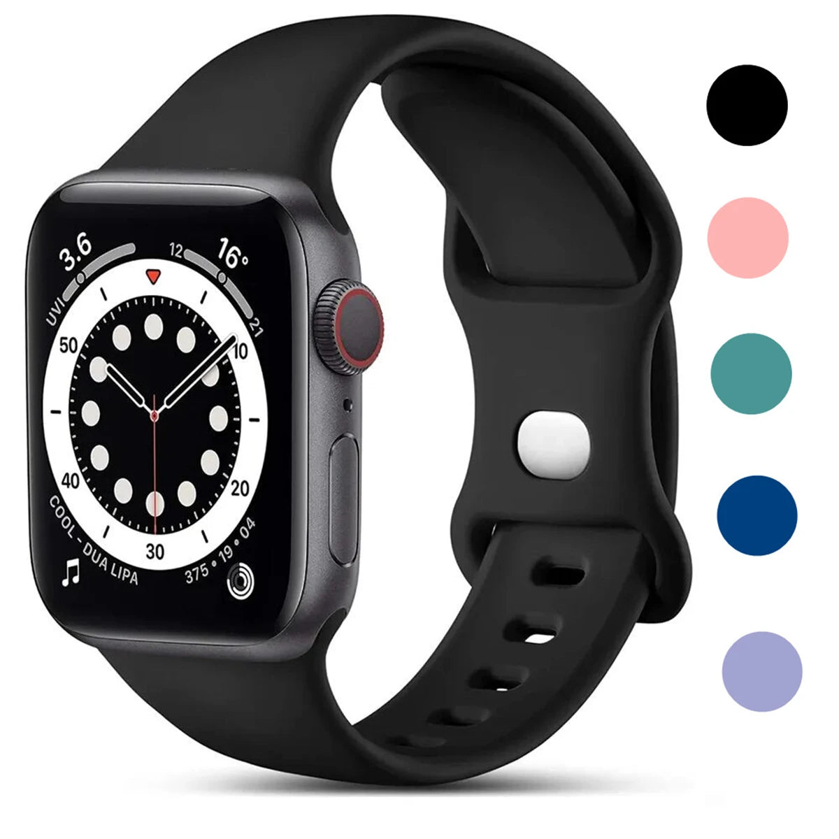 New Tropical Rubber Strap for Apple Watch Band 44mm 40 45 42 46 38 49 41mm Silicone Bracelet iWatch Series 12 11 10 9 8 7 6 5 4