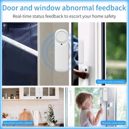 Tuya WiFi Bluetooth Door Window Sensor Alarm, Smart Home Security Contact Sensor Works with Alexa Google Assistant
