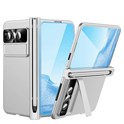 For Google Pixel Fold Electroplating Case with Pen Slot Hinge Full Protection Magnetic Hinge Automatic Adsorption Phone Cover