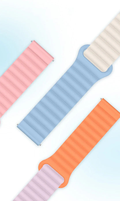Magnetic Loop For Samsung Galaxy watch 7/6/5 pro/4/Classic/active 2 20mm 22mm band Silicone link bracelet huawei GT 2-3-4 strap