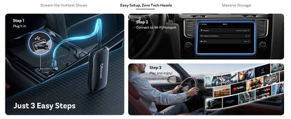 OTTOCAST Play2Video Ultra Carplay Ai Box Wireless Android Auto Adapter Built in Youtube Netflix For VW Benz Ford 99% of Cars