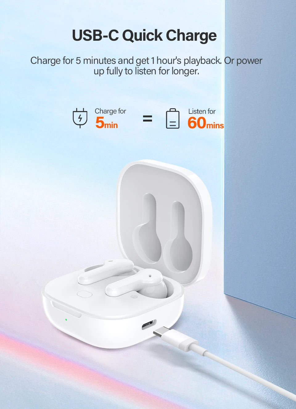 QCY T13 Wireless Smart Headphone BT5.1 TWS Earphone 4 Mic ENC HD Call Headset Touch Control Earbuds Long Standby 40H