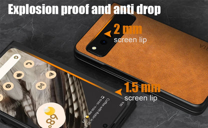PU Leather Case for Google Pixel Fold 5G Simply Business Style Hard PC with PU 2in1 Material