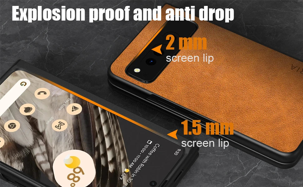 PU Leather Case for Google Pixel Fold 5G Simply Business Style Hard PC with PU 2in1 Material