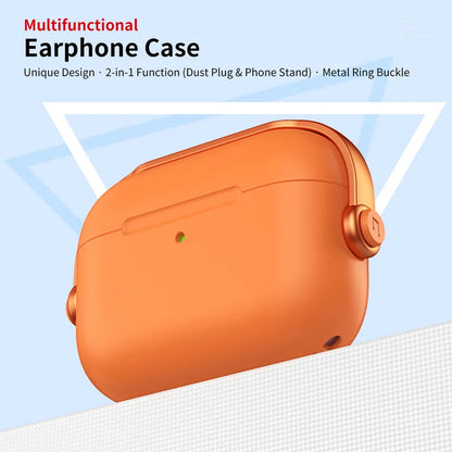 For AirPod Pro3 Case With Lock Shockproof Protective Cover with Cleaner Kit For Airpod 4 Case For AirPods Pro 3 Phone Stand Case