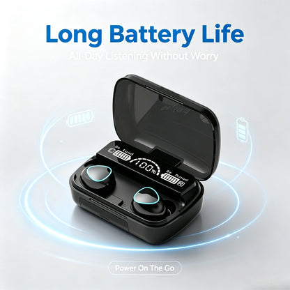 M10 In-Ear Bluetooth Sports Earbuds TWS Wireless Headset Featuring LED Display Charging Case 9D Surround Sound