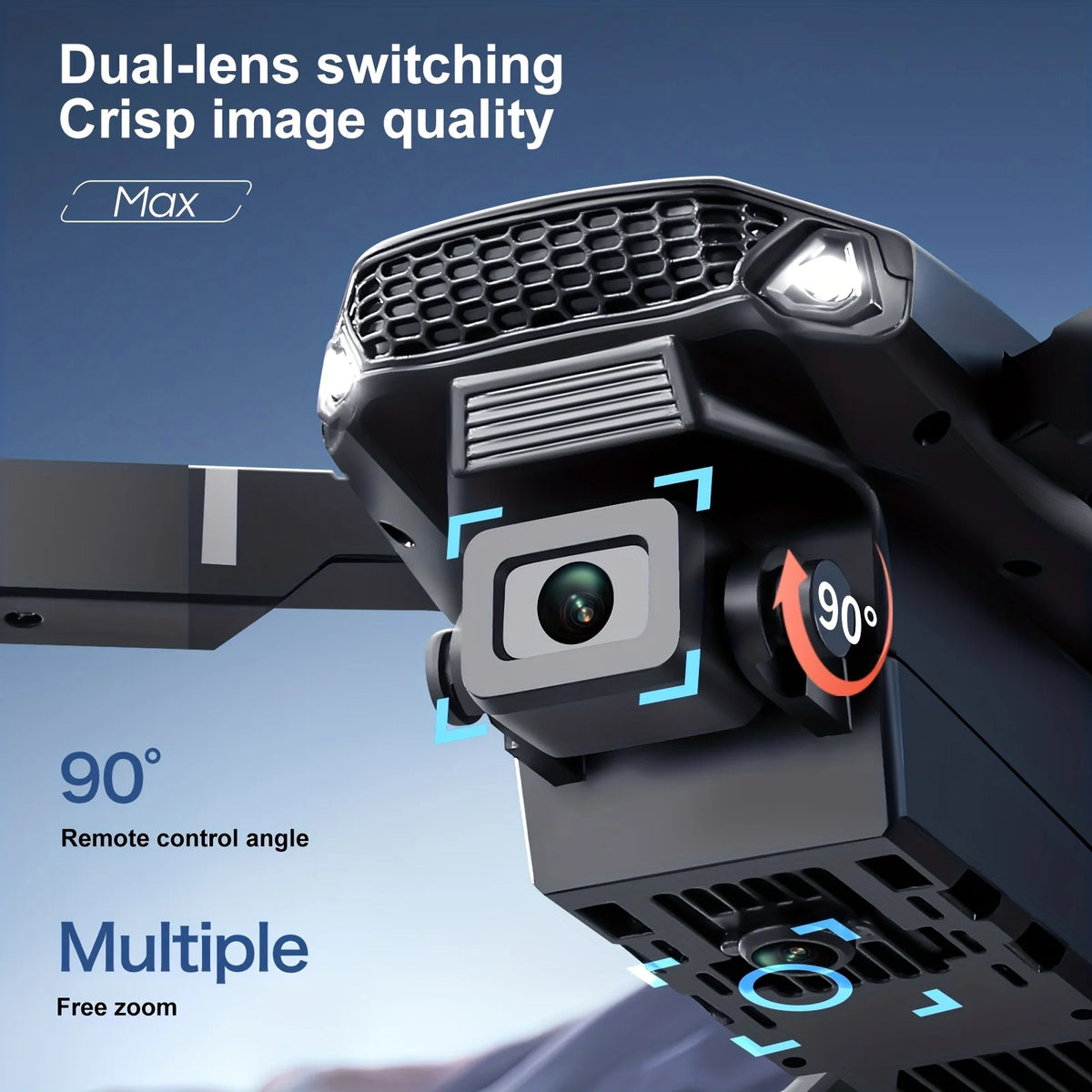 2026 Upgraded E88 PRO MAX Foldable Drone with Dual Cameras, 8K Screen Remote Control, Extra Batteries, One Key Return, Portable RC Quadcopter for Adult Beginners, Black Friday Christmas Holiday Gift