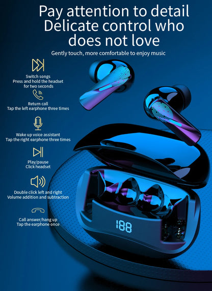 TWS High-Quality True Wireless Bluetooth Earphones Mate60, 12-Hour Playtime, Crystal Clear Sound with LED Battery Display