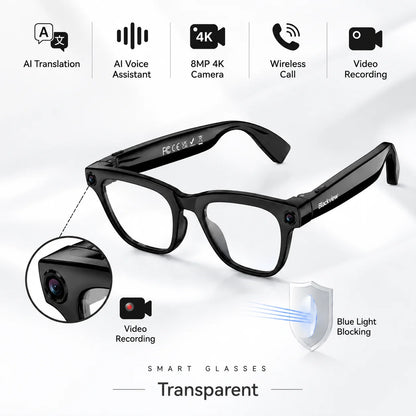 Blackview BV300 4K AI Glasses Color-Changing Smart Translation Glasses Photo Video Recording Waterproof Call Smart Sunglasses