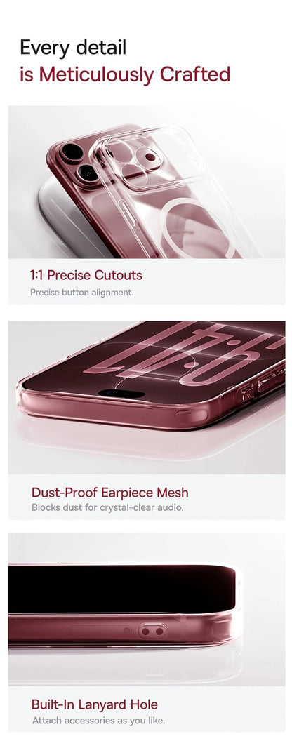 Baseus Magnetic Case For iPhone 18 Pro Max Wireless Charging For Magsafe Case For iPhone 17 Pro Max Slim Thin Clear Cover Case
