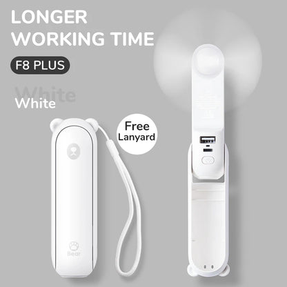 JISULIFE Portable Fan Mini Handheld Fan USB 4500mAh Recharge Hand Held Small 3 In1 Pocket Fan with Power Bank Flashlight Feature