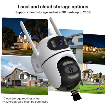 8MP 4K HD Wifi PTZ Camera ICsee APP Dual Lens Dual Screens Video Surveillance IP Camera Ai Tracking Outdoor Home Security CCTV