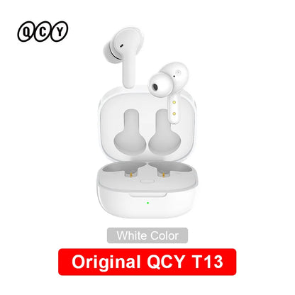 QCY T13 Wireless Bluetooth Earphone with 4 Mics ENC HD Call Headset V5.1 TWS Earphone Touch Control Earbuds Long Standby 40H