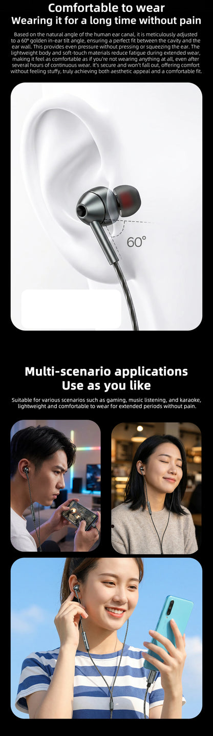 KEYSION Type-C HiFi Game In-Earphone EQ Adjustment 32bit/384kHz DAC Hardware Decoding Heaphone USBC Phone Wired Headset with Mic
