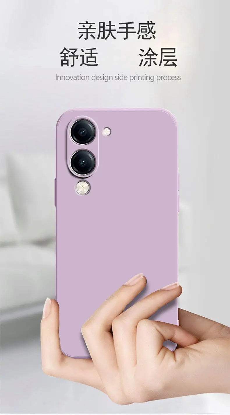 For VIVO Y29S Y19 5G Y04 Y19e 4G Case Simple Skin-friendly Silicone Lanyard Cover for VIVo Y29 s Anti-slip Shockproof Funda