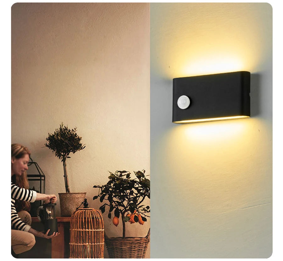 Outdoor Waterproof Wall Lamp Sensor Wall Lamp Human Body Sensor Wall Lights Aluminum Induction Porch Lamp Courtyard Lamp Fixture