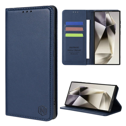 Wallet Skin Friendly Magnetic Slot Flip Leather Case For Samsung Galaxy S26 Ultra S25 Edge S24 FE S23 Plus S22 S21 S20FE S10+