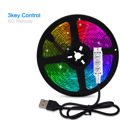 5V USB RGB LED Strip Light Remote Control 5050 30LED/m 5m 10m Lights Tape TV Backlights Home Decoration 0.5/1/2/3m Black PCB