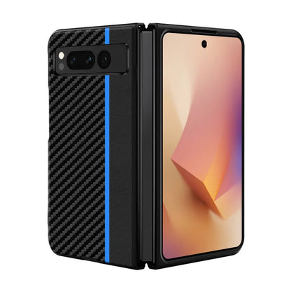 Kevlar Print Carbon Fiber Case For Google Pixel Fold Fashion Anti-drop Cover Anti-knock Cases For Google PixelFold
