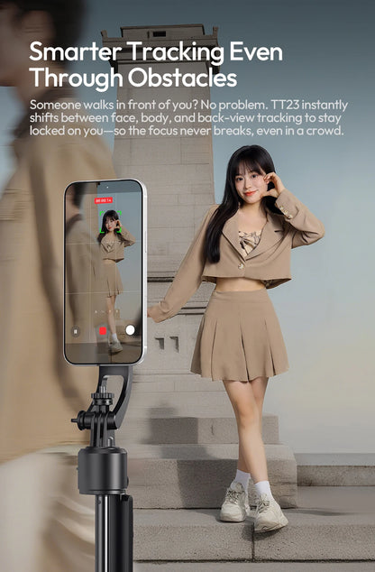 Ulanzi TT23M Magnetic Auto-Tracking Selfie Stick Tripod Smart Face Tracking Selfie Stick Ground Tripod for Outdoor Travel Vlog
