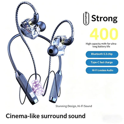 In-Ear Comfortable Wear Earphone Neck-hung Wireless Bluetooth Headphone Ultra-Long Battery Life Noise Cancellation Earbuds