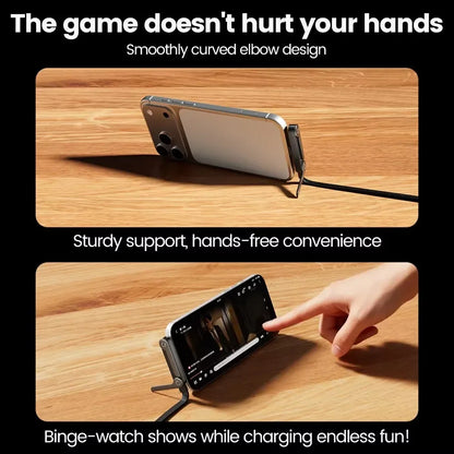 240W PD Fast Charging Type C to Type C Cable USB-C To Type-C Cable With Foldable Stand Phone Holder For HUAWEI iPhone 15 Xiaomi
