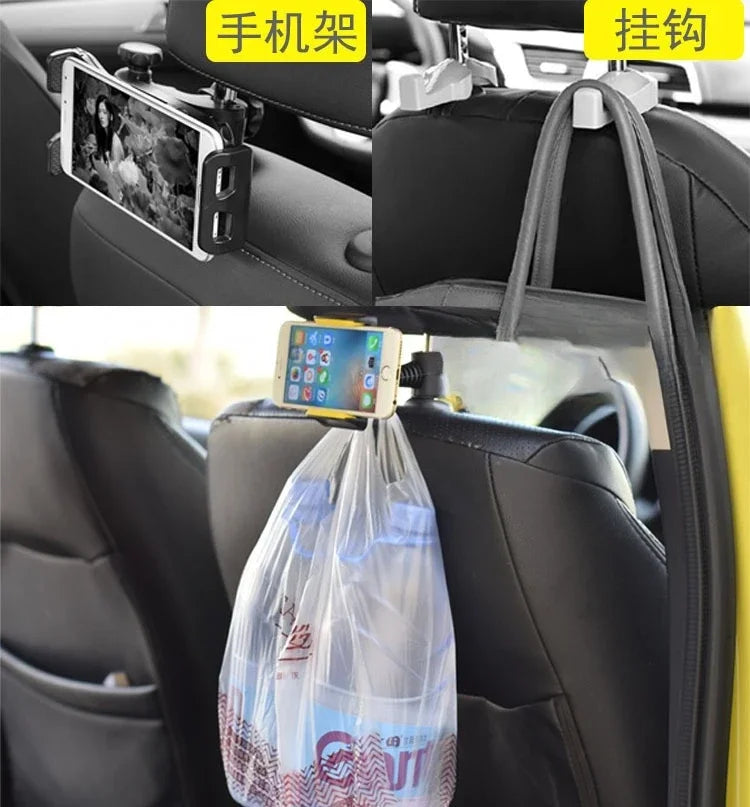 Universal Car Headrest Phone Tablet Holder Rear Seat Mount Stand Adjustable Hanging Hook for Mobile Phone iPad