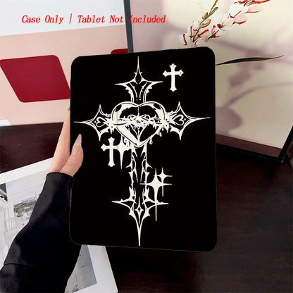 Y-Shape Foldable Stand Fresh Printed iPad Case, Auto Sleep/Wake, Fashion Minimalist Style, Fits Various Apple Models . 8 Styles