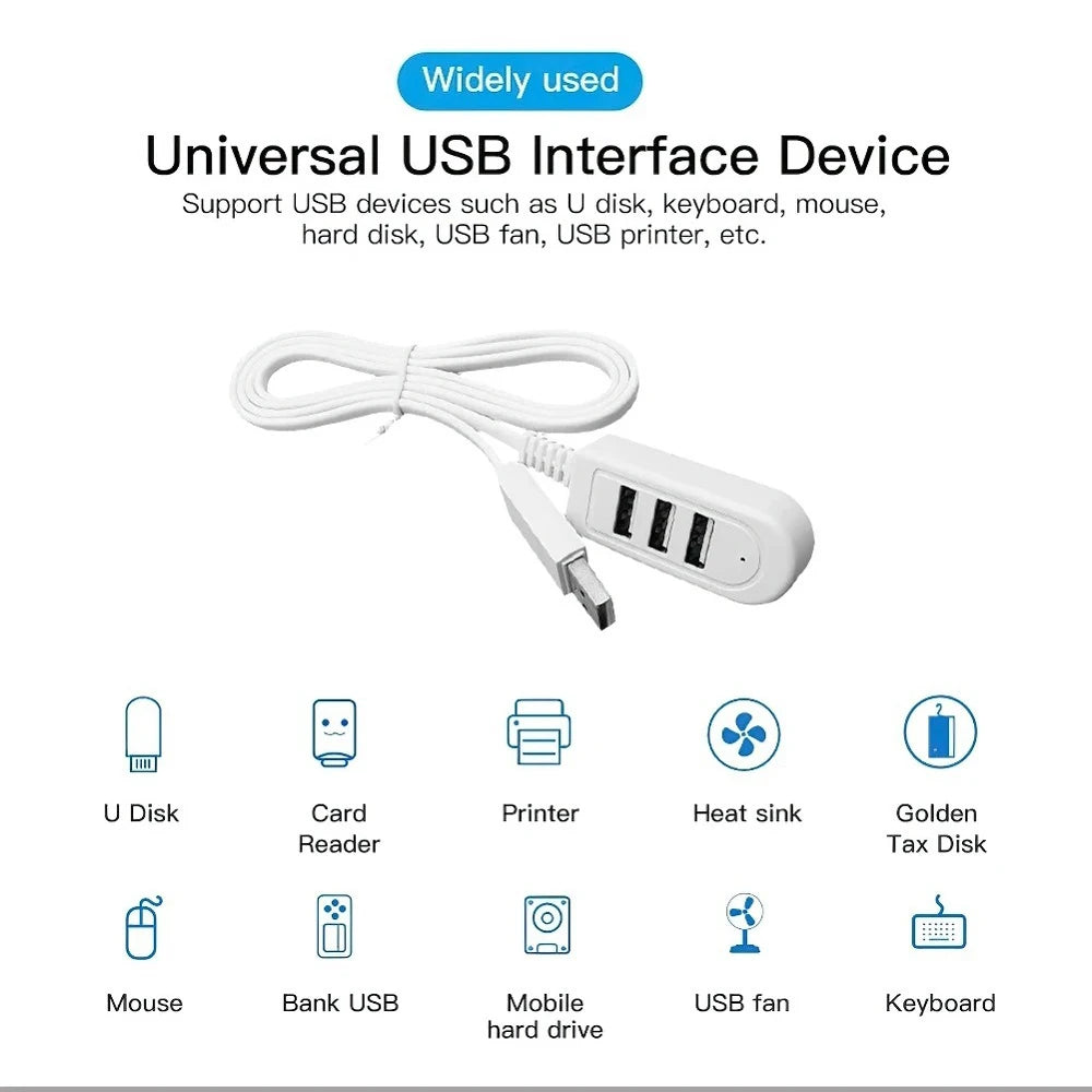 3 In 1 USB HUB Splitter Socket Multi-function USB Charger USB Port Hub High Speed Data Transfer For PC Laptop 30cm/120cm USB Hub