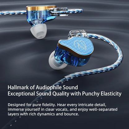 Wired Earphones for iPod, Hybrid 1DD 1BA HIFI In-Ear Headphones Deep Bass 3.5mm Detachable Cable Noise Isolation Headset