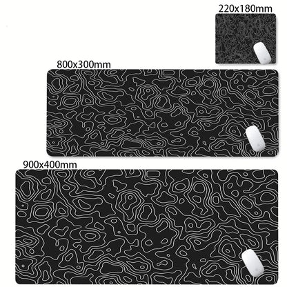 XXL Desk Mat Black And White Strata Liquid Mousepad Large Abstract Mouse Pad Gaming Deskmat With Lockedge Office Non-slip Carpet
