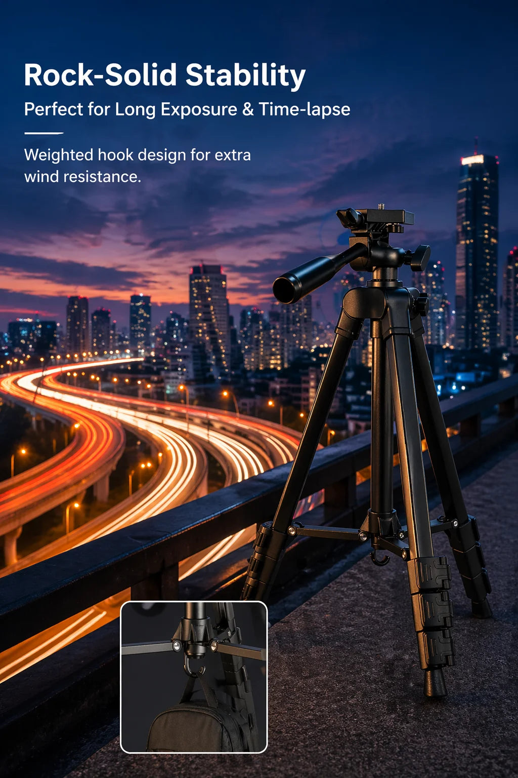 Camera Tripod Aluminum Professional Tripod Stand with Phone Mount Carry Bag for Camera Phone Photography