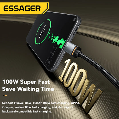 Essager 2 in 1 USB Cable 7A Charger Cable for iPhone 15 16 USB A To Type C to Lighting Cable for Macbook Samsung Xiaomi Huawei