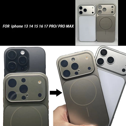 Luxury Case Transform Look To 17 18 Pro Max Cover For Iphone 16 Pro 15 14 13 Change To 17 Pro Magnetic Fundas For Magsafe