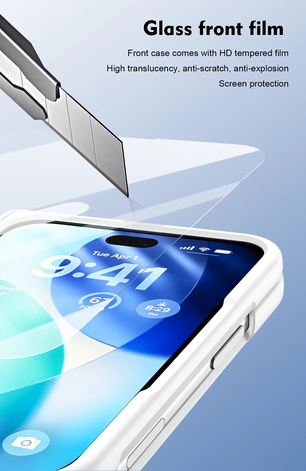 Suitable for iPhone Duo Folding Case Tempered Film Stylus Hinge Stand Protects Back Cover-Phone Case Funda