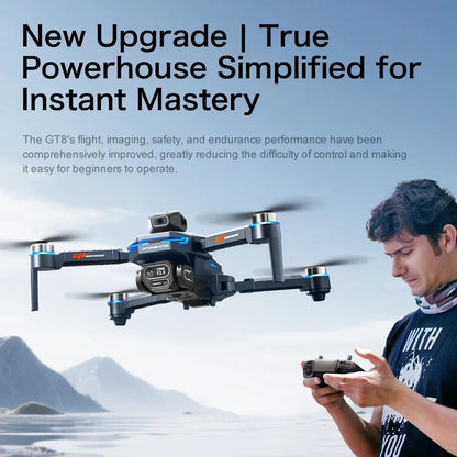 For Genuine GT8 Drone 4K Professional Dual Camera FPV GPS Brushless Motor Optical Flow Hovering Folding Quadcopter 4k 8K RC Dron
