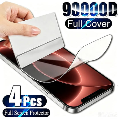 1-4Pcs Soft Hydrogel Film For iPhone 18 Pro Max 17 16 14 13 12 11 15 Pro Max Air 13 Mini 7 8 Plus X XR Silicone Screen Protector