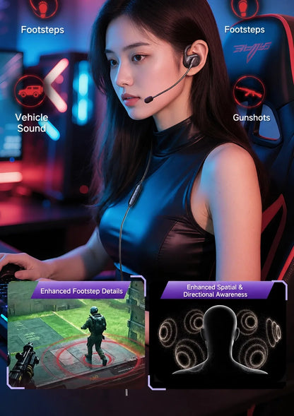 Over Ear Wired Headphones With Microphone Air Conduction USB Singing Fone Headset Gamer Sound Card Gaming Earphone For Xiaomi