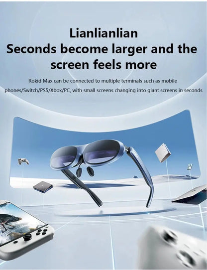 Rokid Max AR 3D Smart Glasses Station Overseas Global Version Micro OLED 215' Max Screen FoV Viewing For Video Games