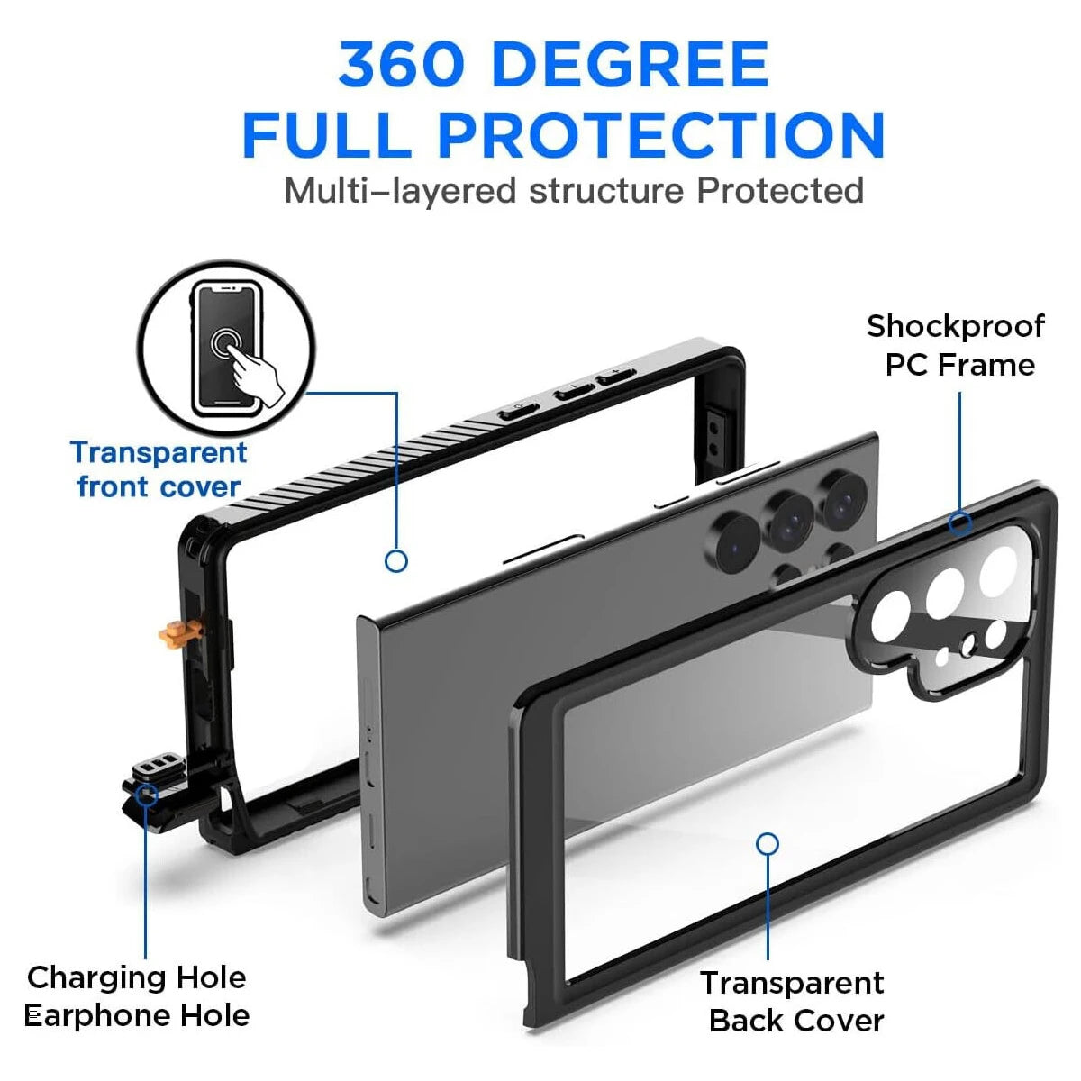 Shellbox Waterproof Case For Samsung S26 S25 S24 Ultra A57 A37 A56 A36 A17 A16 5G Metal Aluminum Swimming Phone Luxury Cover