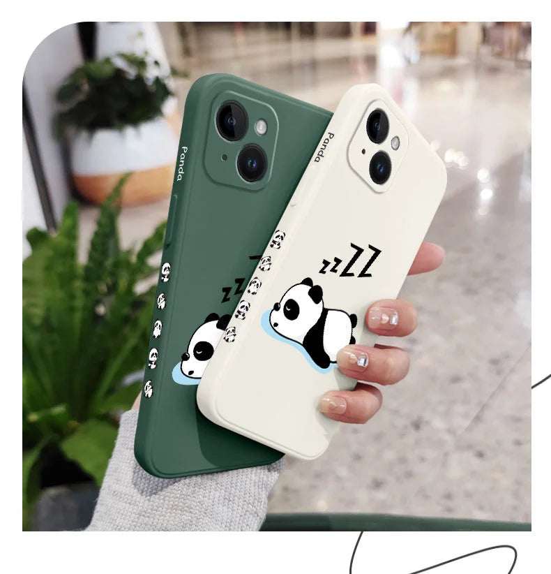 Sleepy Panda Phone Case For iPhone 16 16e 15 14 13 12 11 Pro Max Mini X XR XS SE2020 8 7 Plus 6 6S Plus Cover
