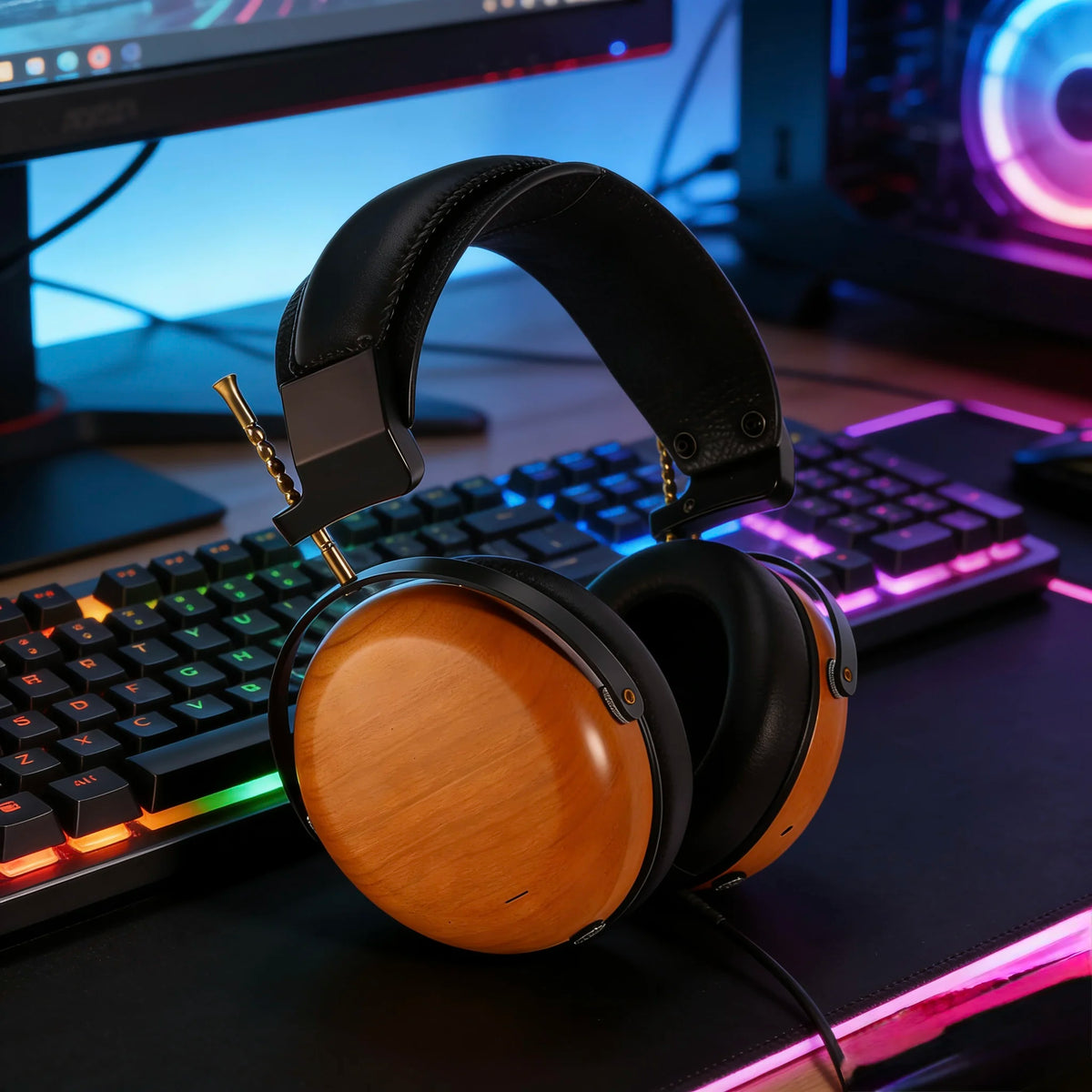 Closed-back Music Analysis Over-ear Headphones with 50mm Bio-diaphragm Monitoring Headsets