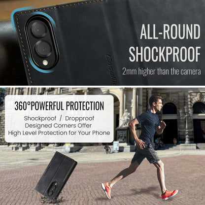 Shockproof Leather Case for Samsung Galaxy Z Fold 8 Flip Wallet Folio Card Holder Magnetic Clasp Protective Cover with Stand