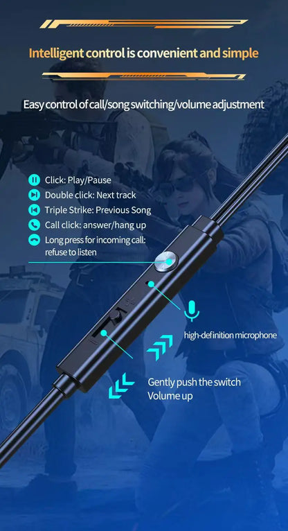 KCKZ Dual Microphone Type-C Phone USB Computer Delta Gaming Earphones Wired Dual Plug Earphones