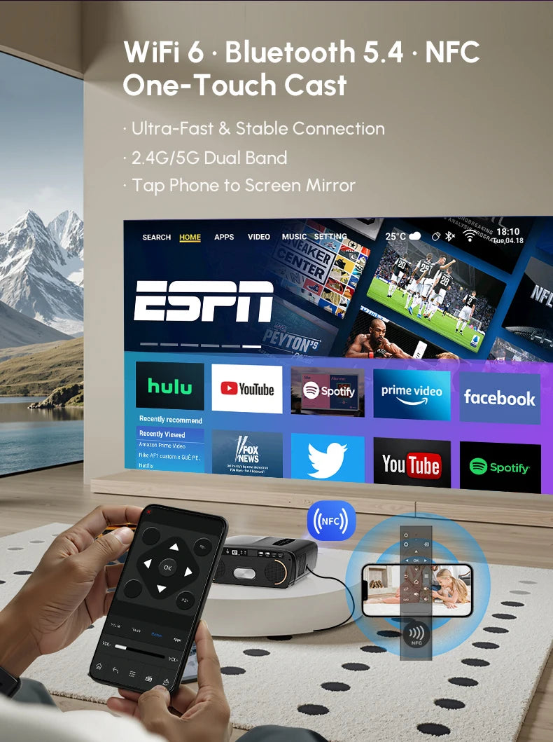 New 4200ANSI 1000D Google TV Projector 4K Supported Netflix Certified Auto Focus Home Theater HiFi Stereo with Dual Mic 2026