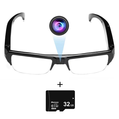 KEBIDUMEI Smart Camera Glasses 1080P HD Portable Wearable Audio&Video Recorder Eyeglass Support TF Card for Meeting Cycling Vlog