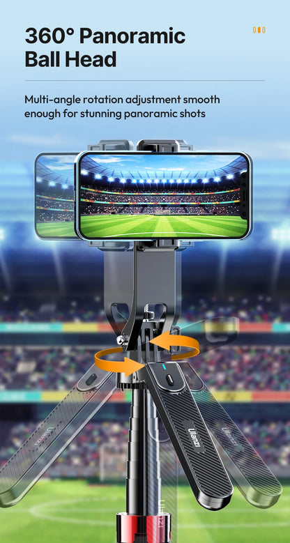 Ulanzi MA09 1.74m Selfie Stick Tripod for iPhone 17 15 Android Phone w Remote Control Panoramic Ball Head Holder U200 VL49 Kit